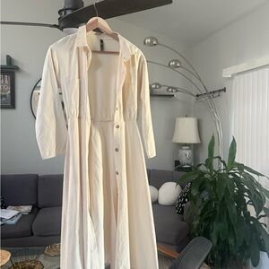 Zara Cream Button-Down Dress